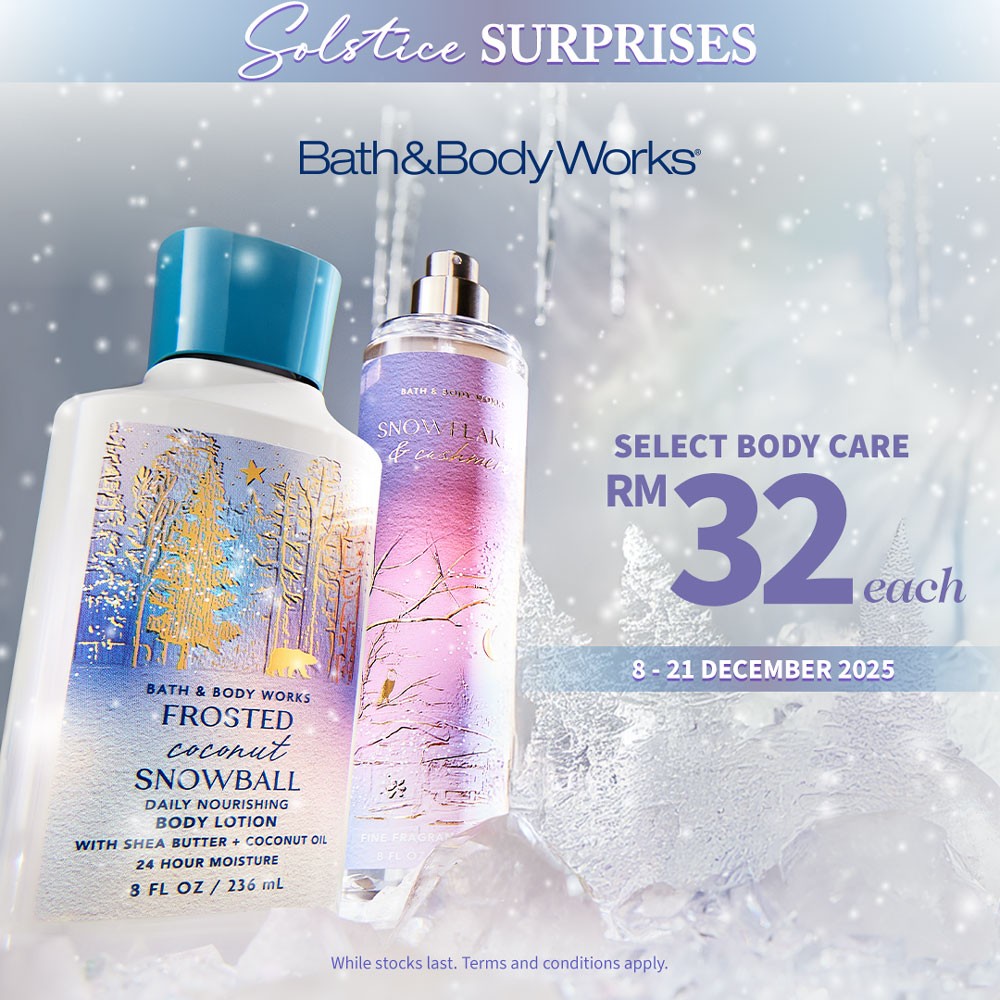 Festive Bath & Body Works product display