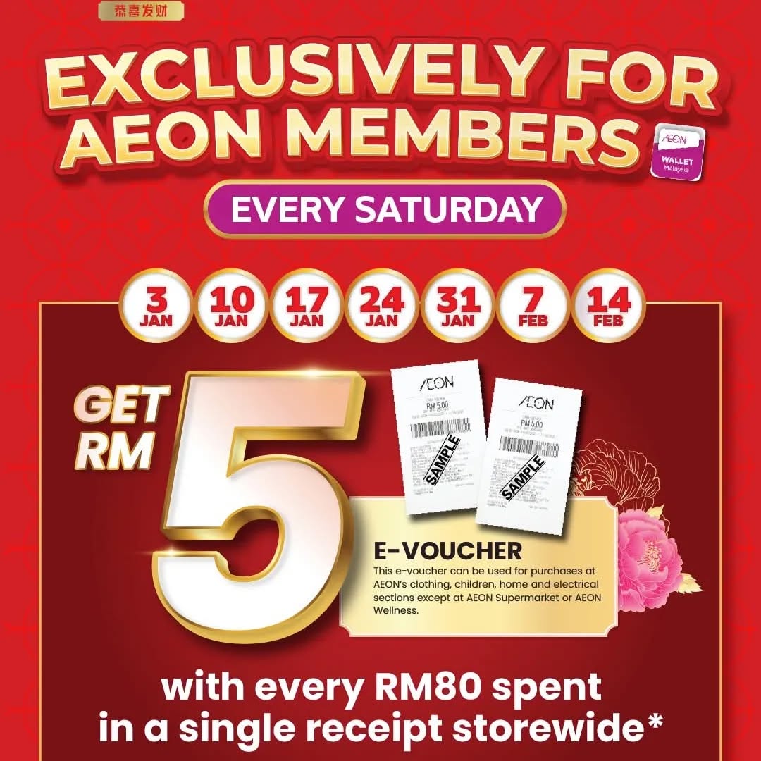 Festive shopping bags and e-voucher offer at AEON