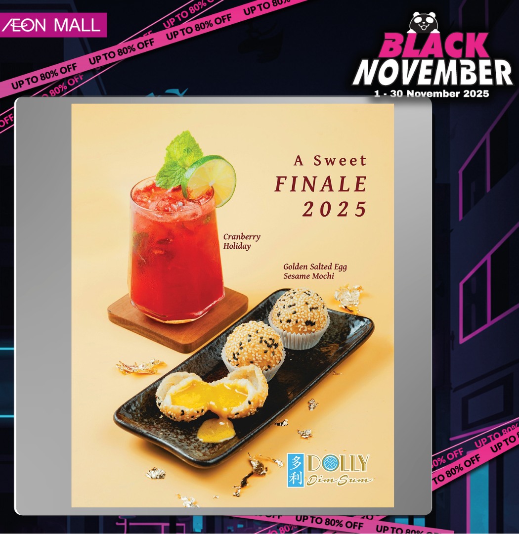 Golden Salted Egg Sesame Mochi and Cranberry Holiday drink from Dolly Dim Sum