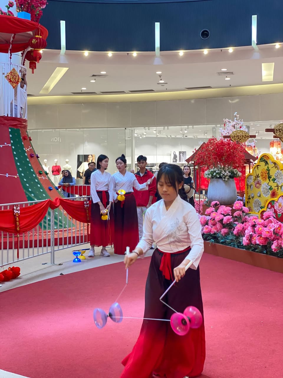 The audience watching the high-energy performance