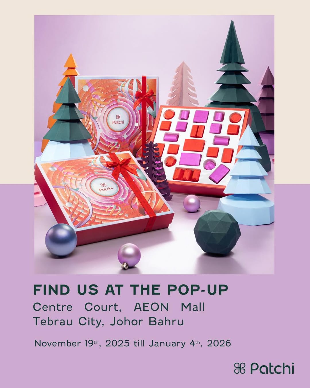 A festive display inviting visitors to experience Christmas magic.