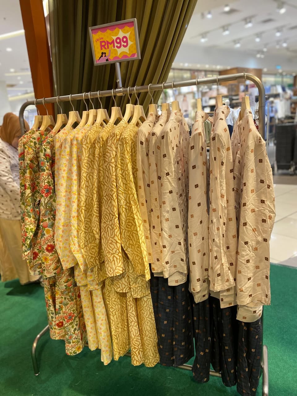 Close-up of traditional fabric patterns