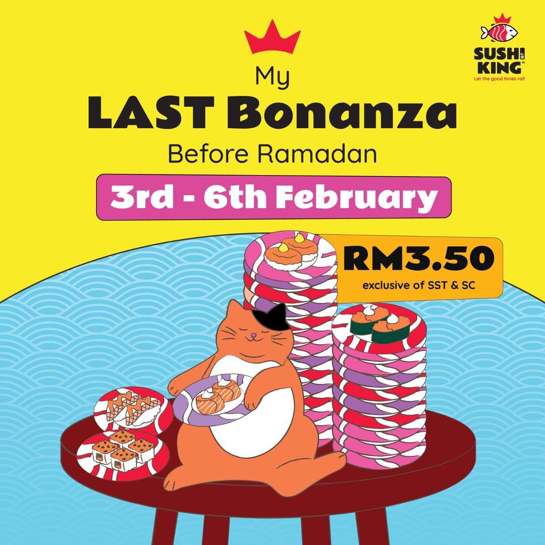 A delicious spread of fresh sushi varieties at Sushi King