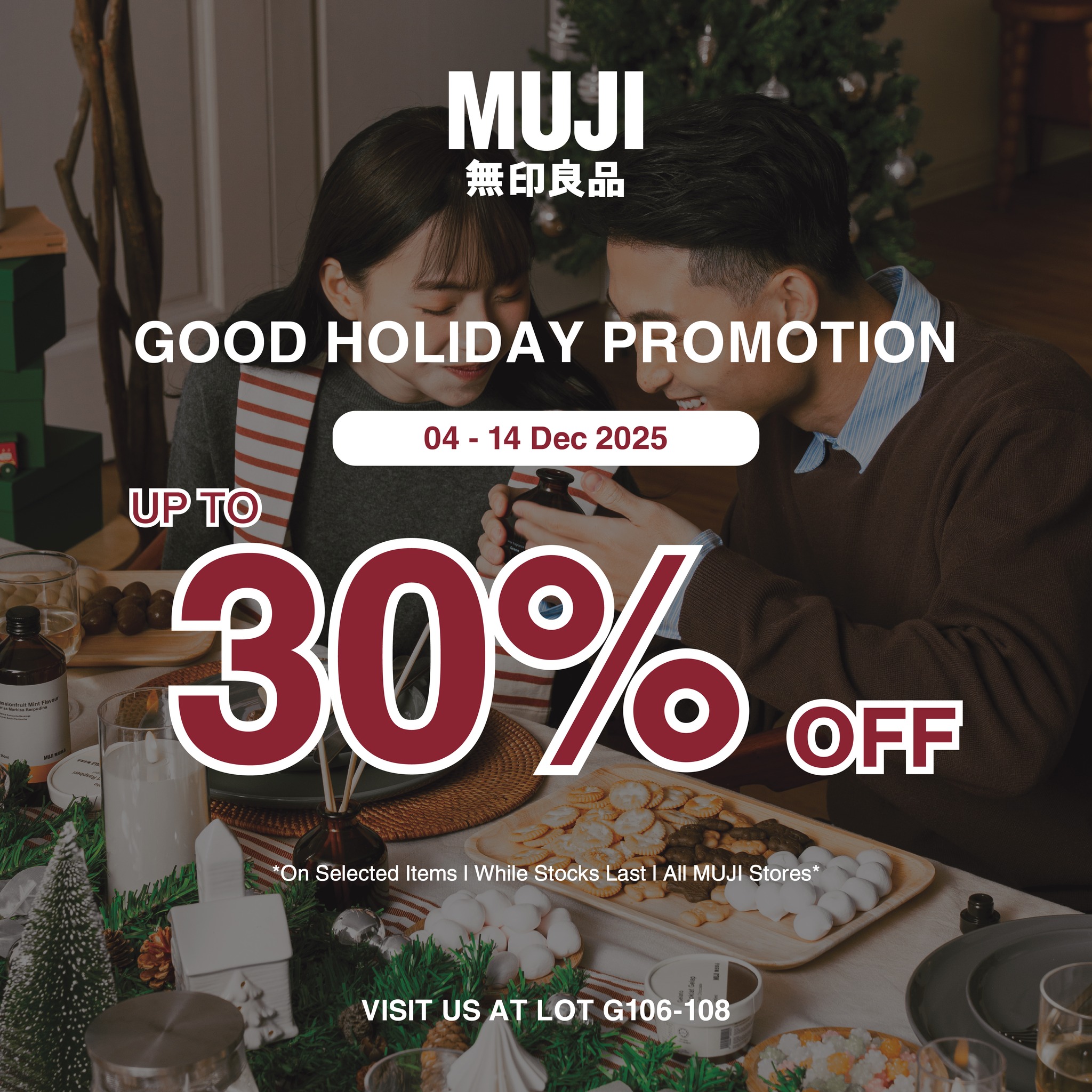 A selection of MUJI daily-use items and seasonal decorations