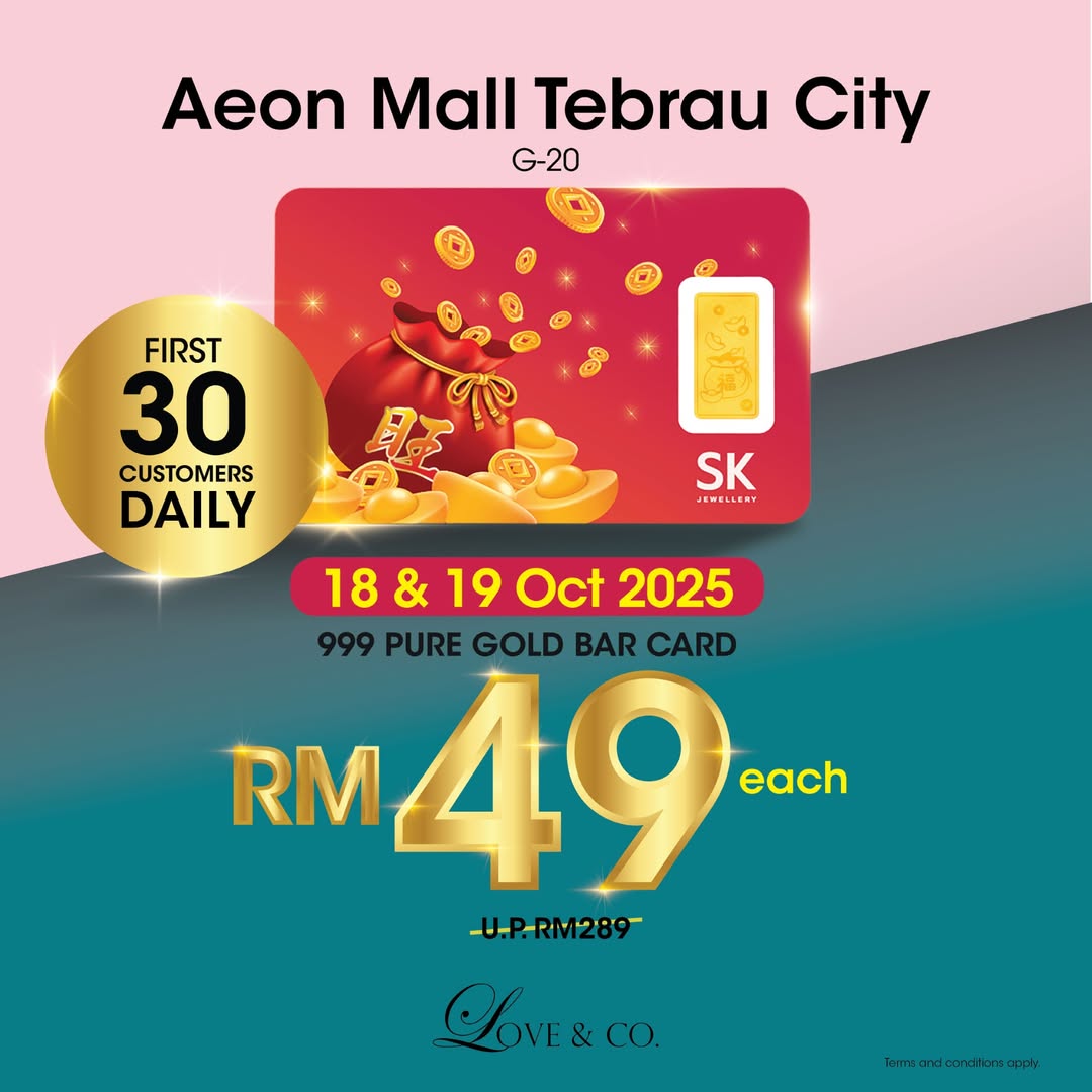 Love & Co. Anniversary Sale promotion featuring a pure gold bar card.