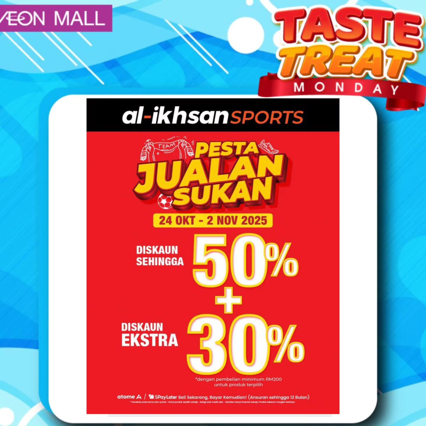 An array of products on display during a promotion event