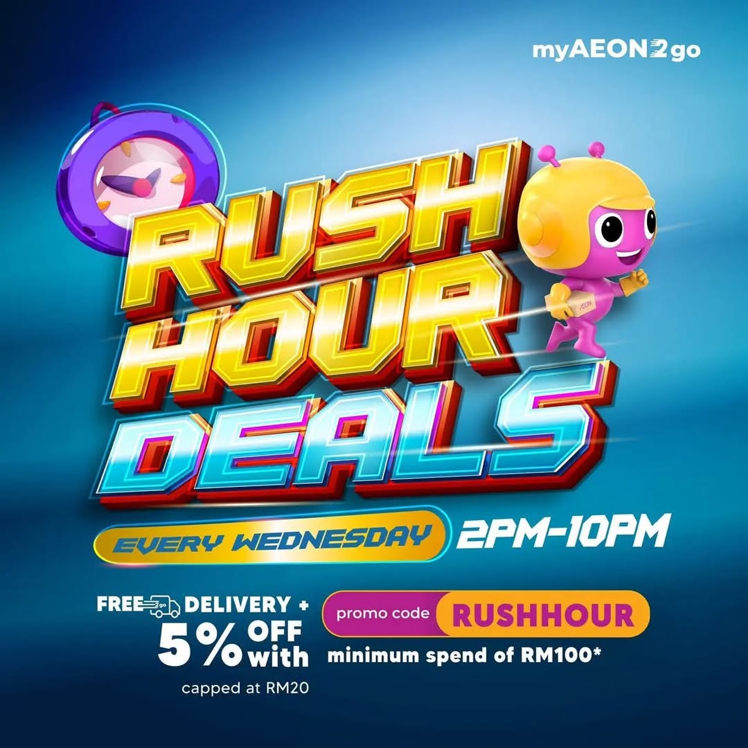 A promotional image highlighting the Rush Hour Deals, possibly featuring shopping bags or a festive countdown.