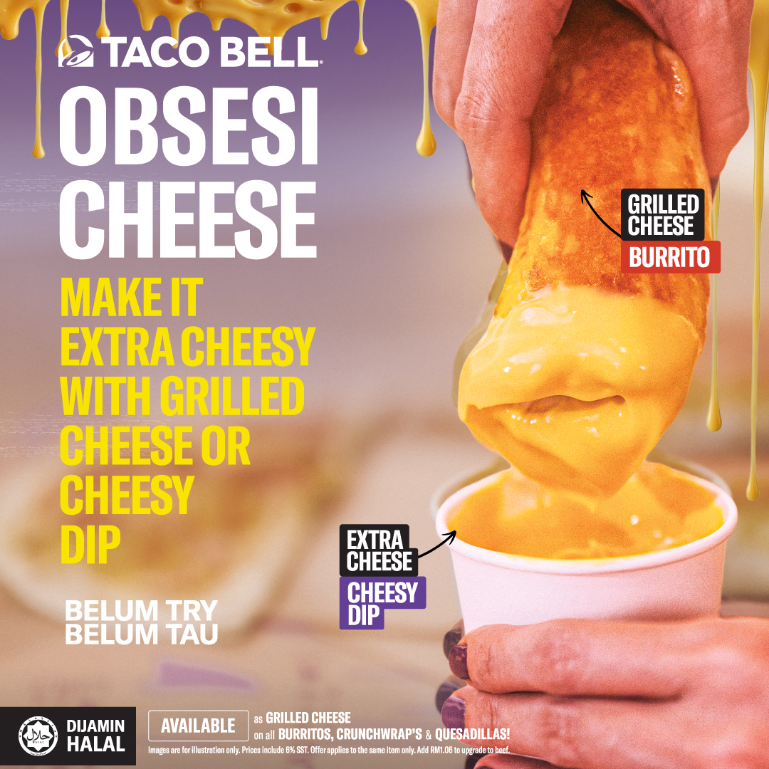 Taco Bell Grilled Cheese Burrito with cheesy crust