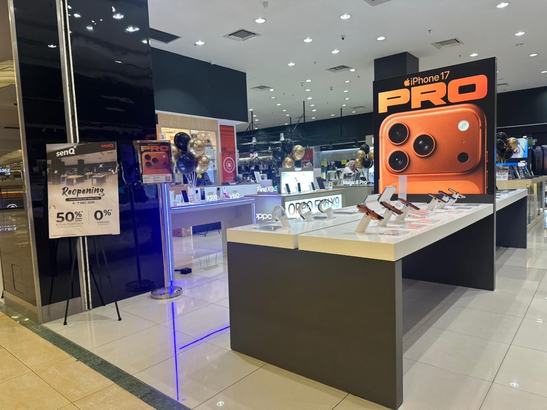 Modern interior of the newly reopened senQ AEON Mall Tebrau City store