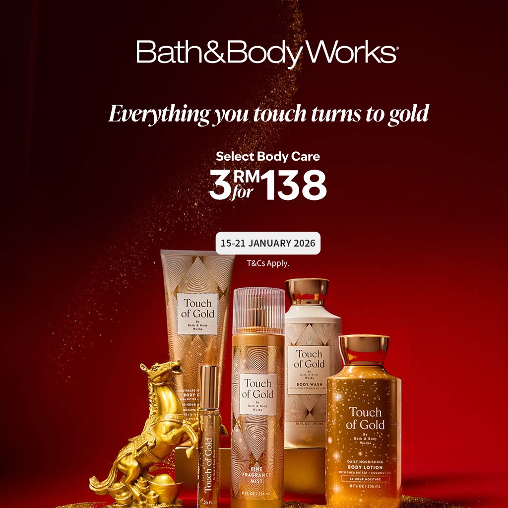 Bath and Body Works Touch of Gold Collection display