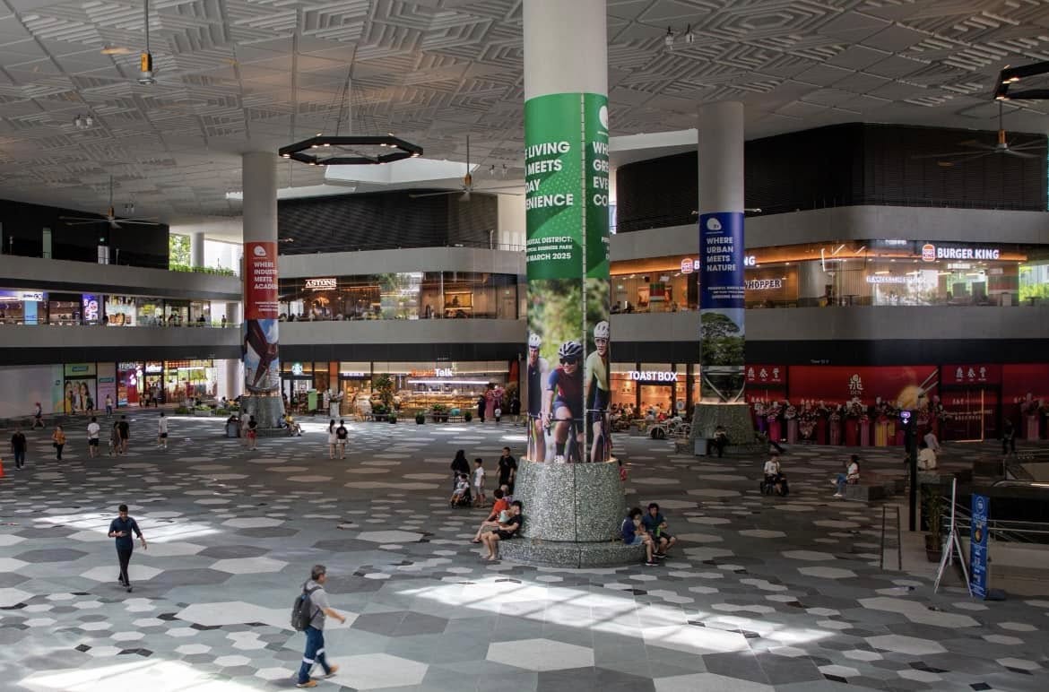 The entrance to the new Punggol Coast MRT station
