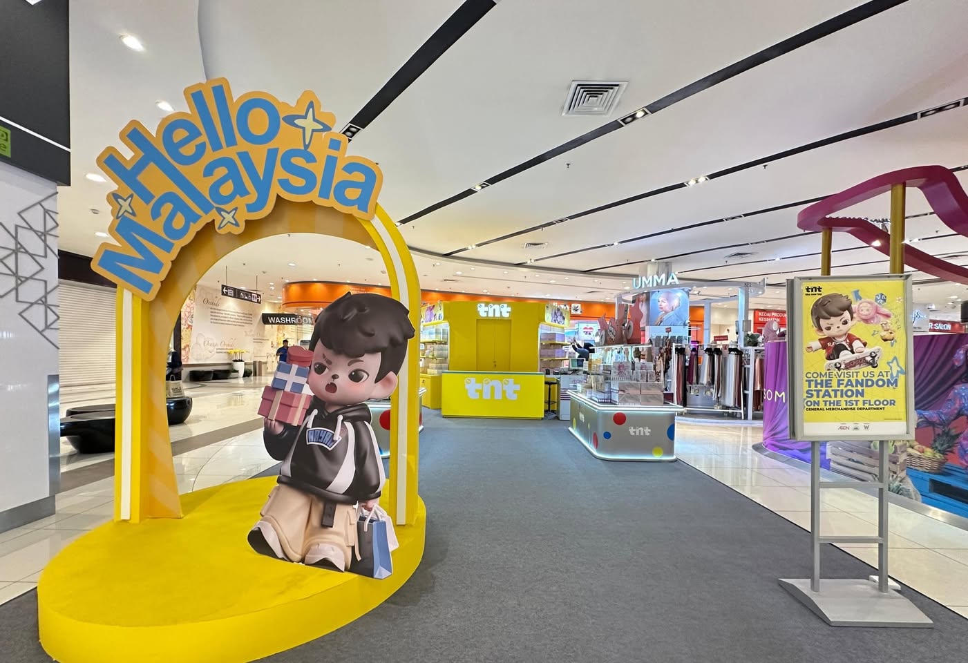 Exterior shot of the TNT SPACE pop-up location within AEON Mall Shah Alam