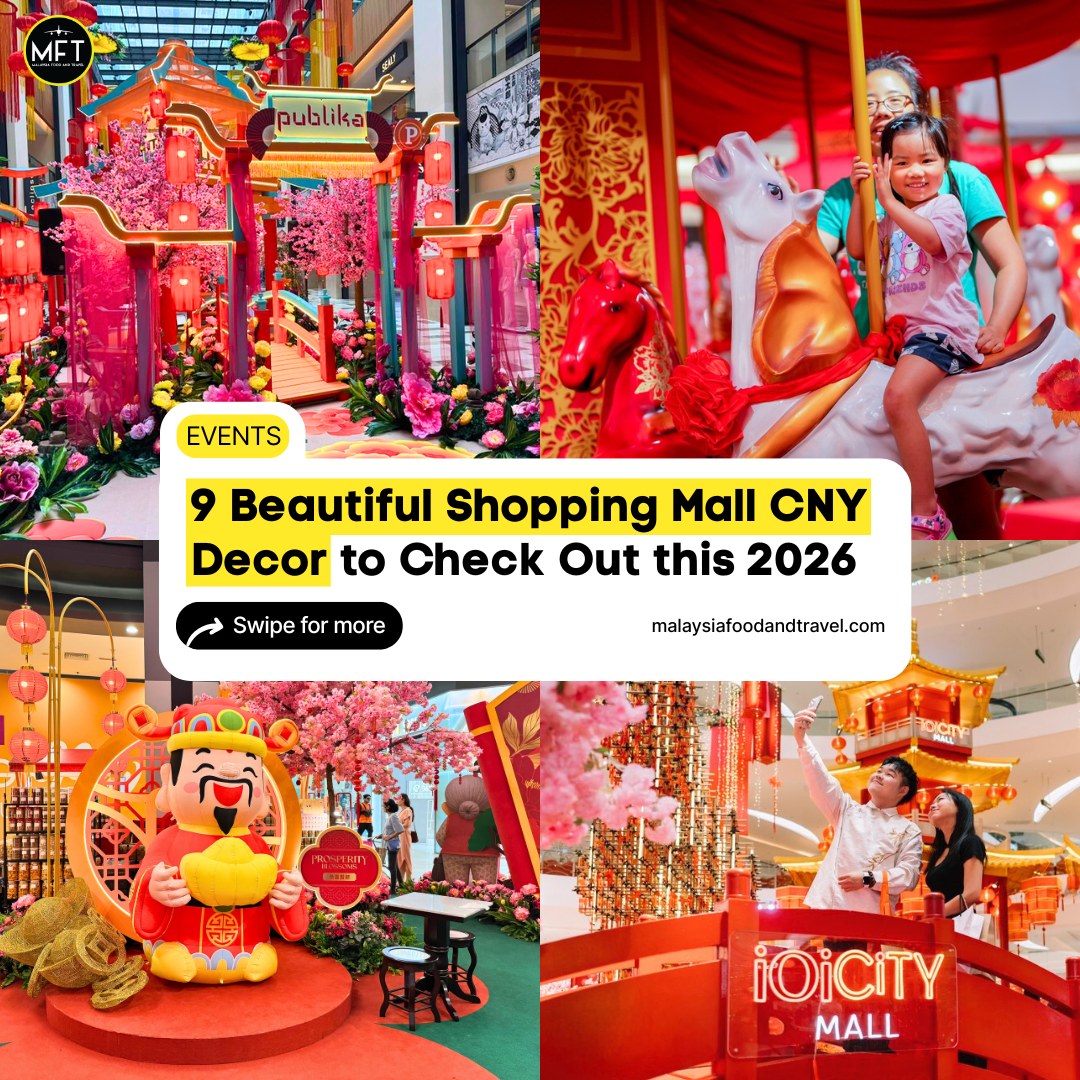 Shoppers enjoying the prosperous atmosphere of a decorated shopping center