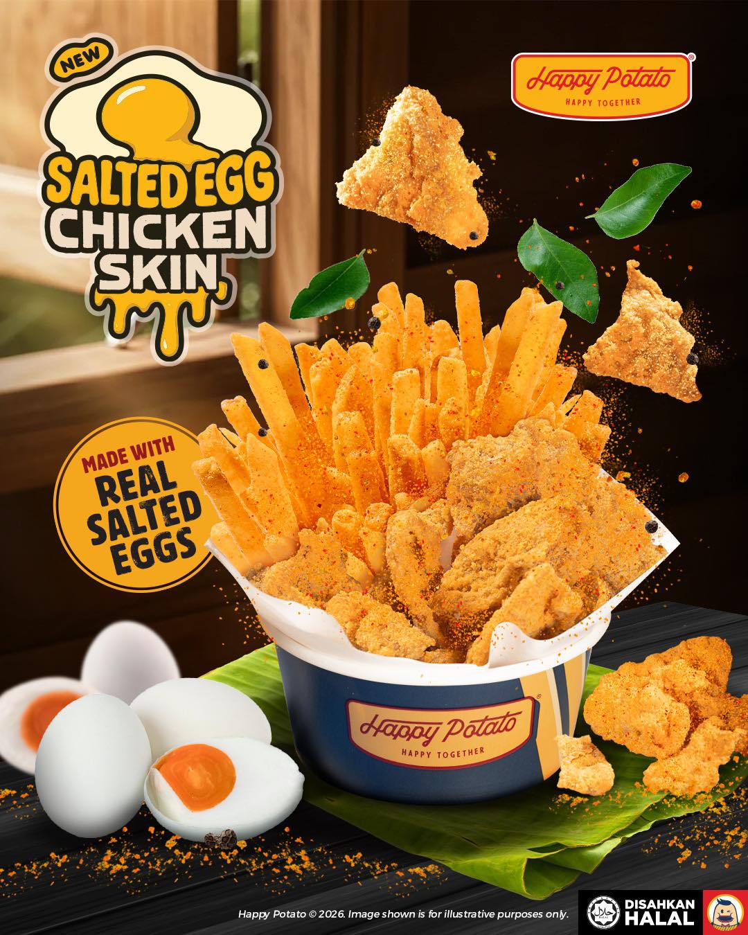 The new Salted Egg Chicken Skin snack from Happy Potato