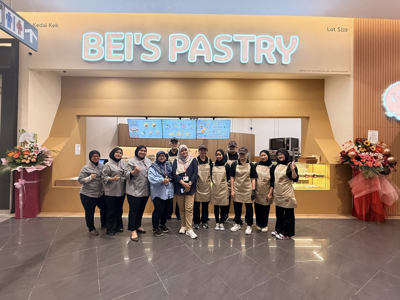 An inviting display of pastries at Bei's Pastry