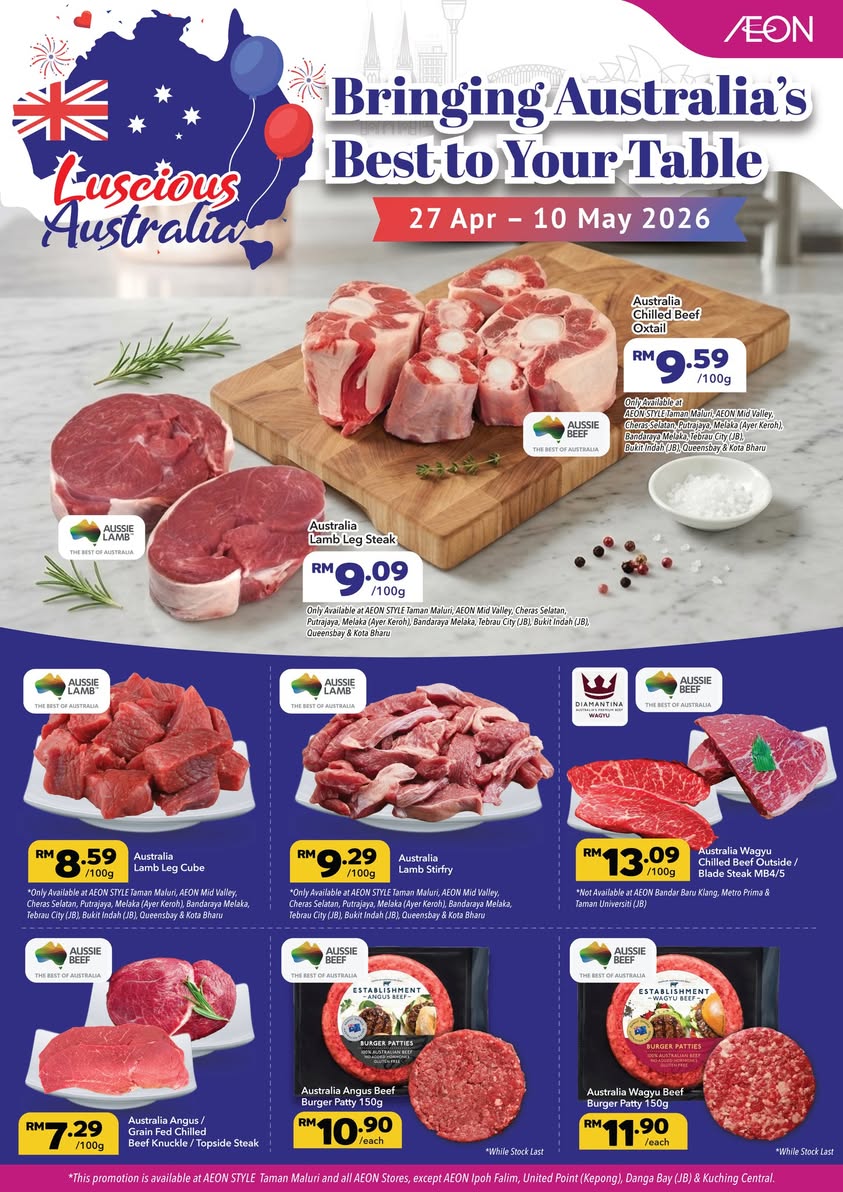 Premium cuts of Australian meat featured at AEON