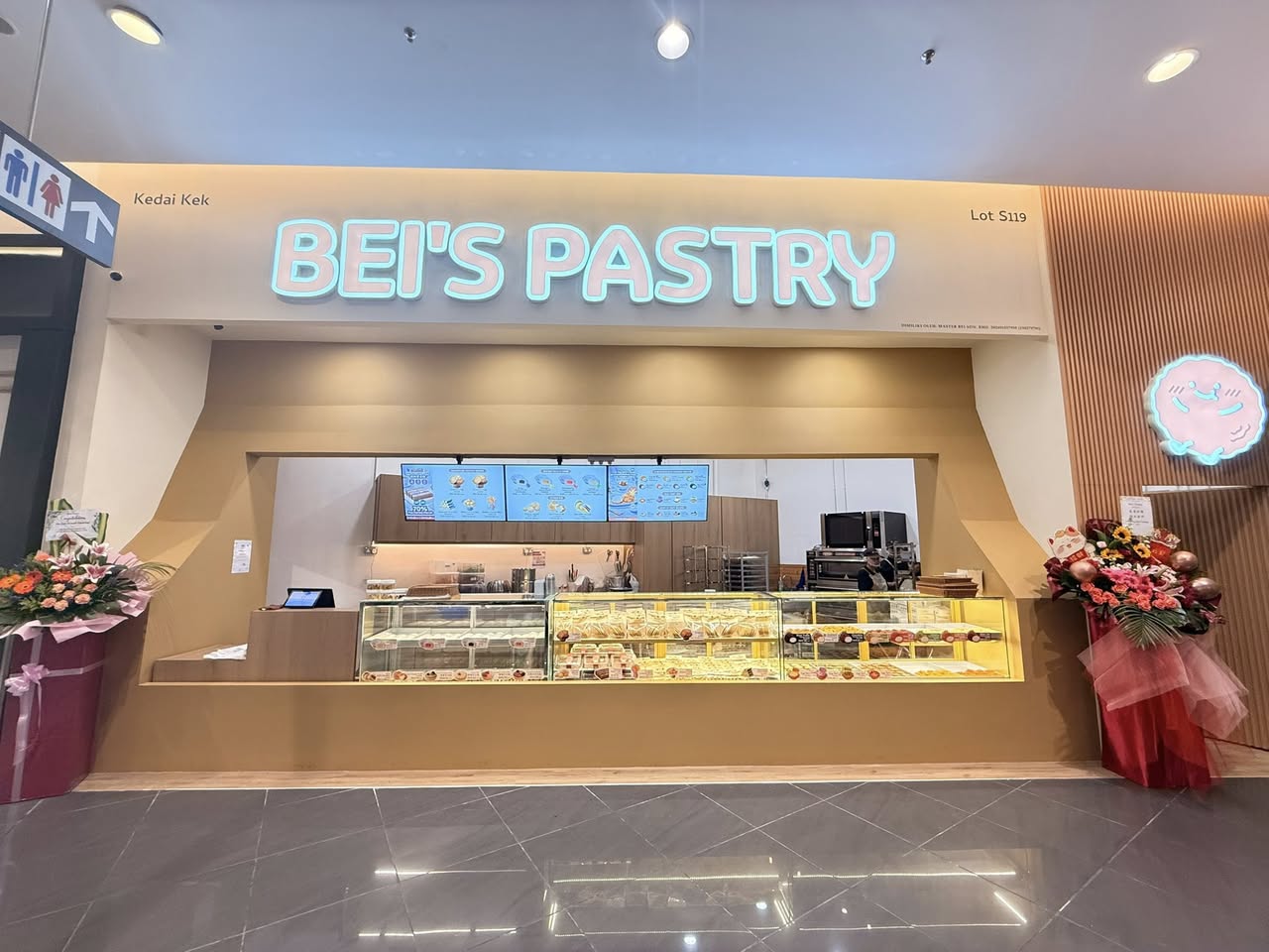 Variety of sweet treats and baked items at Bei's Pastry