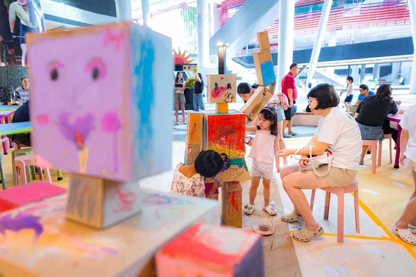 Vibrant entrance to the Wonderlab event at Punggol Digital District