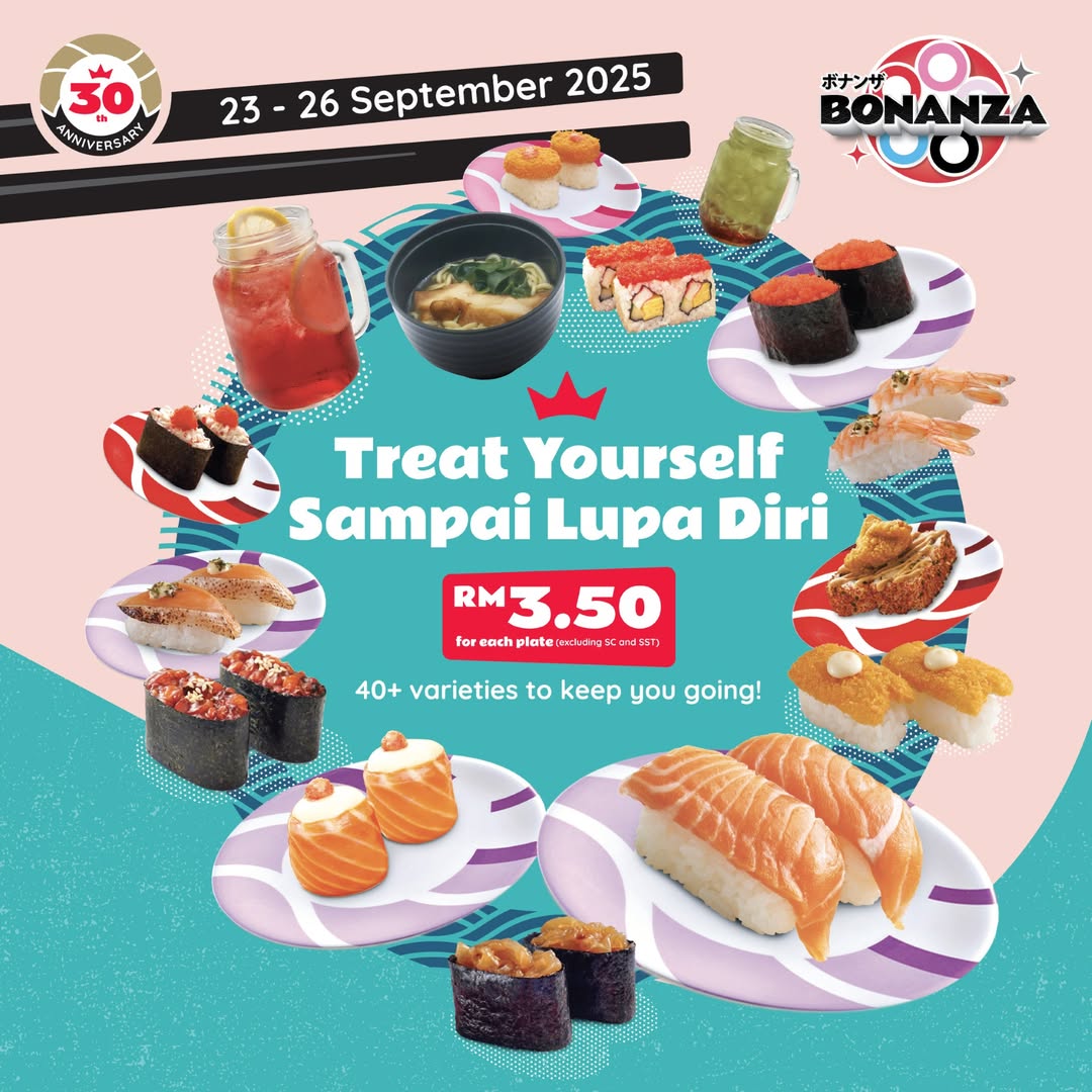 Sushi King Bonanza promotional image featuring a variety of sushi dishes
