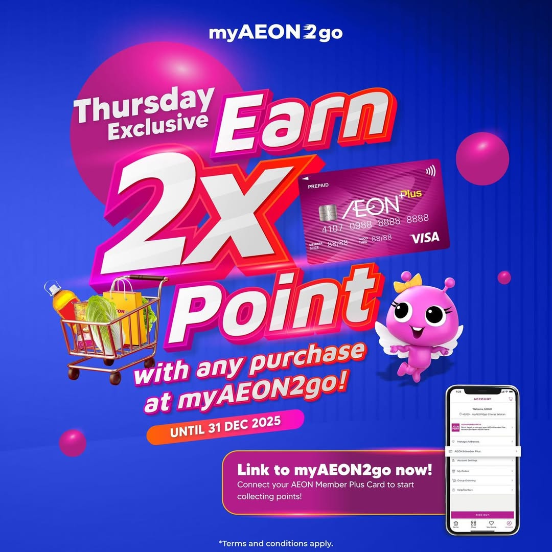 Shopper receiving double rewards on AEON2go