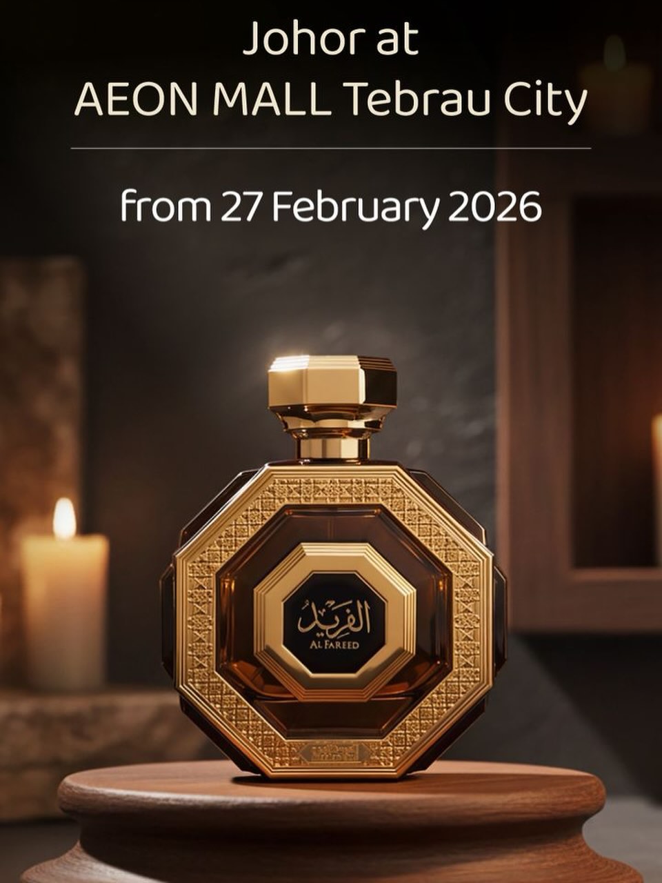 Elegant display of Arabian Oud luxury fragrances
