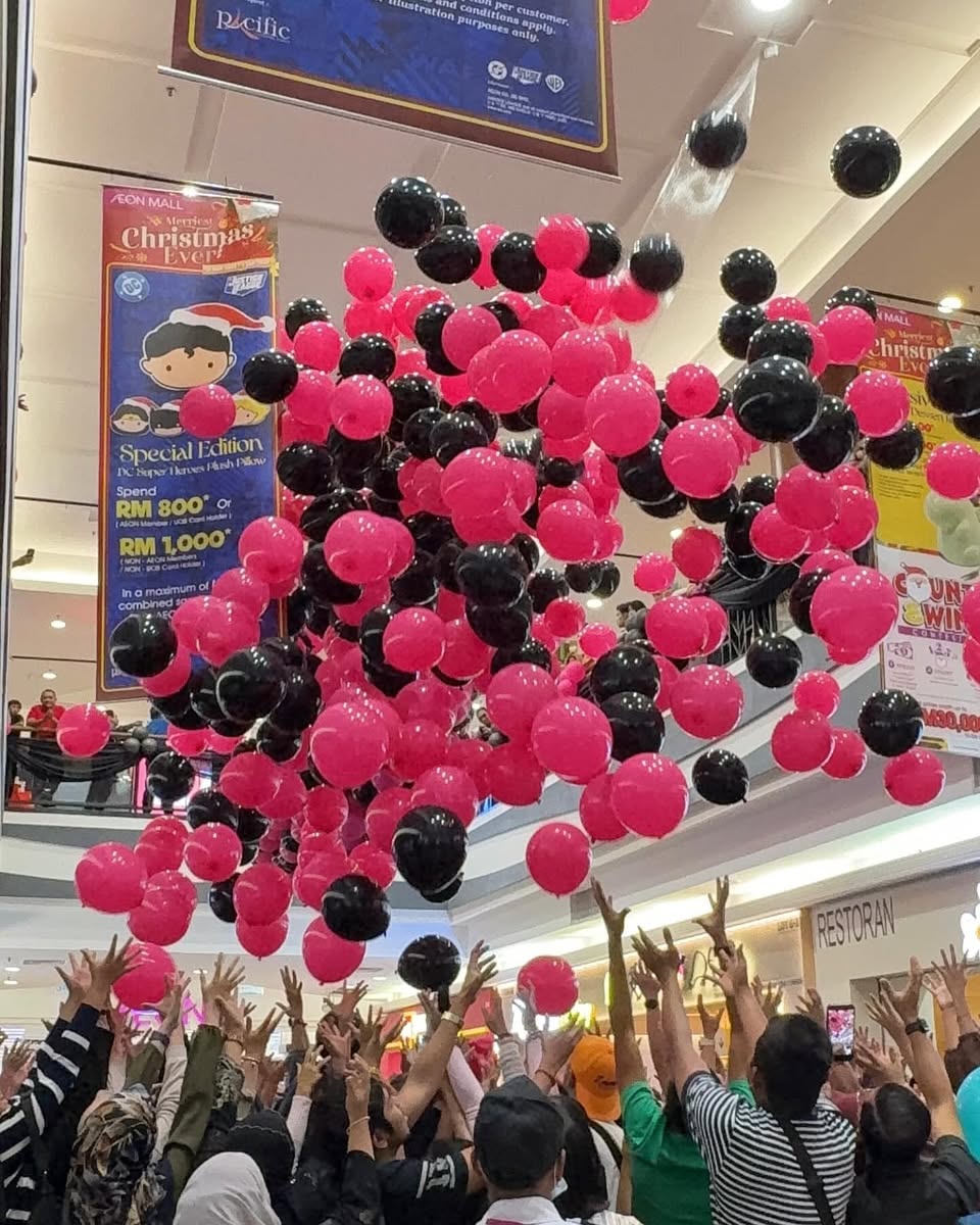 Excited crowd gathering for mystery prizes