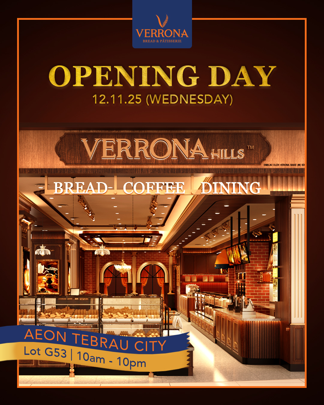 A vibrant exterior view of AEON MALL Tebrau City, inviting visitors to experience Verrona Hills.