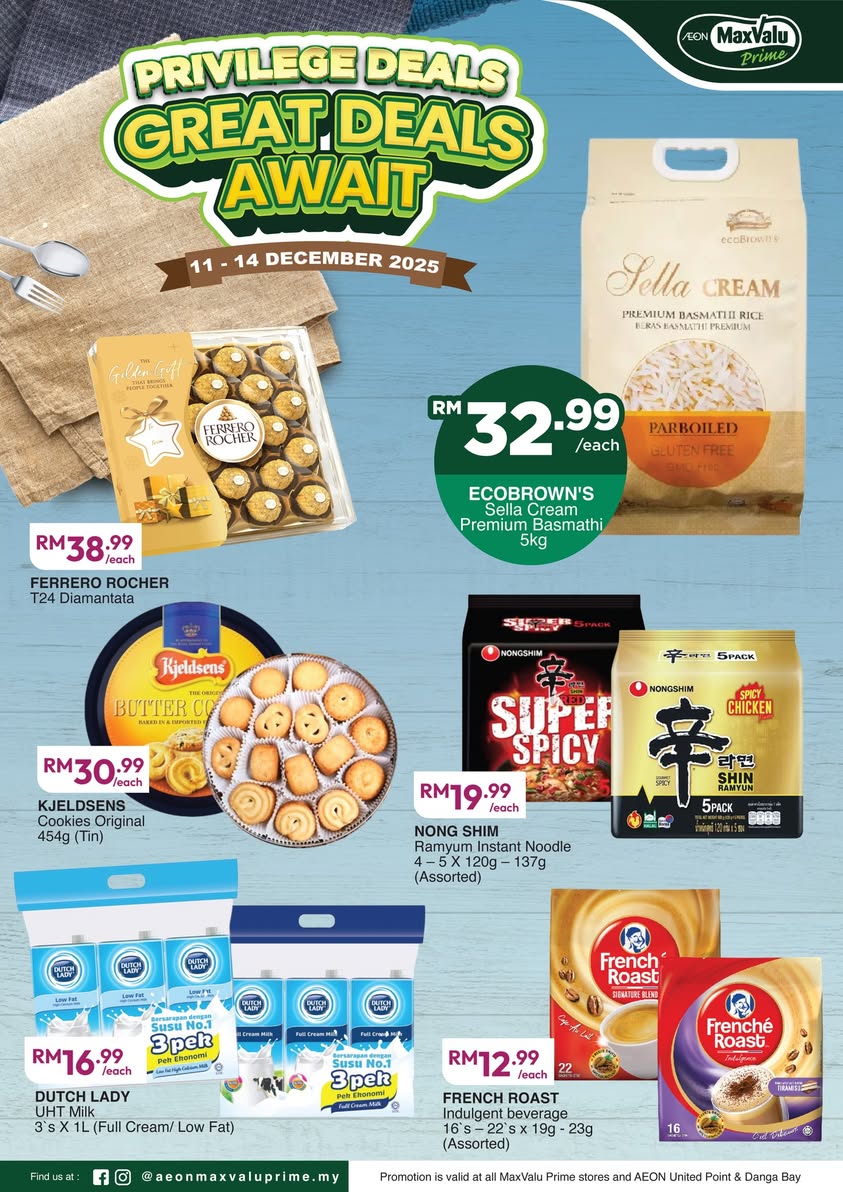 AEON MaxValu Prime deals on groceries and food items