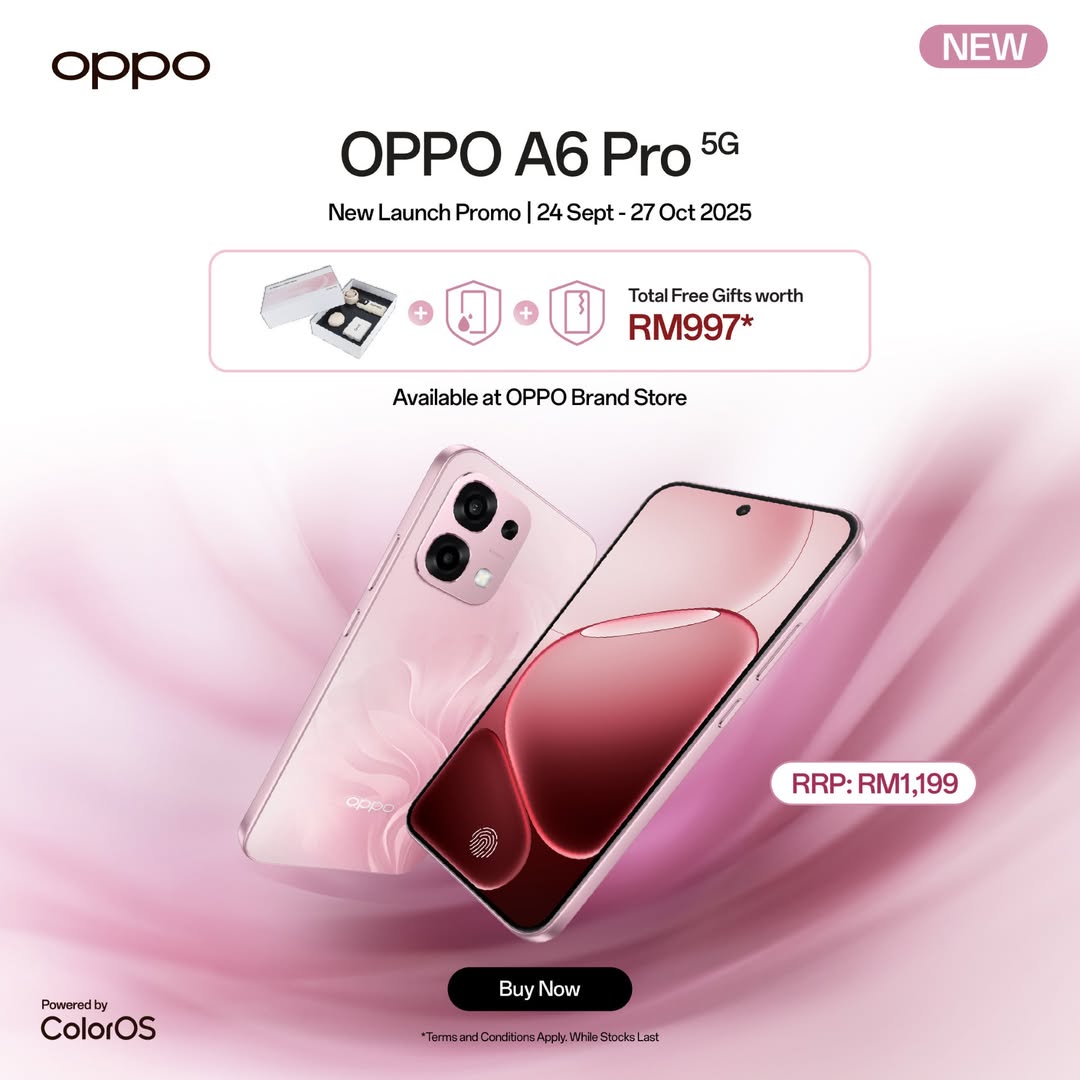 OPPO A6 Pro 5G smartphone showcasing its design and features