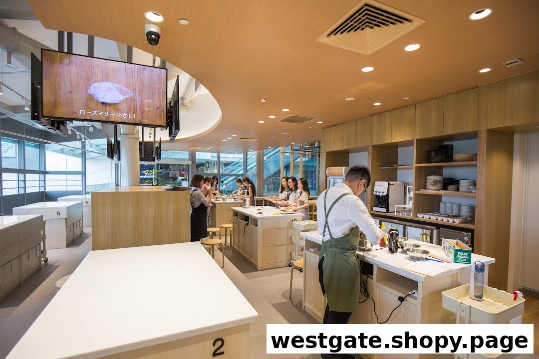 An interior shot of ABC Cooking Studio showing students and an instructor during a hands-on cooking class.