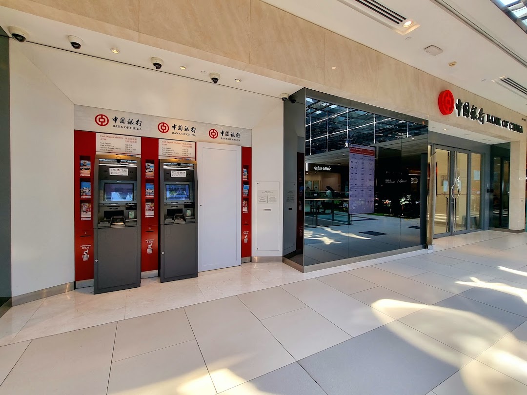 Exterior view of Bank of China Jurong East Sub-Branch with ATMs and main entrance.
