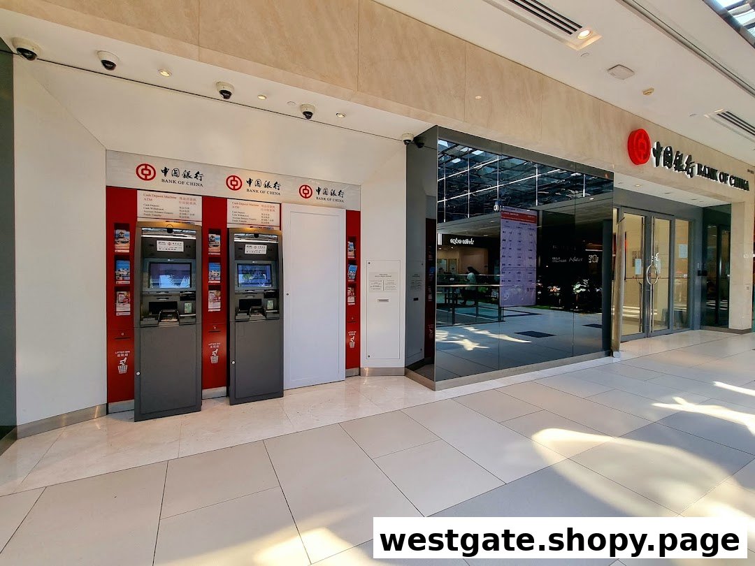 Exterior view of Bank of China Jurong East Sub-Branch with ATMs and main entrance.