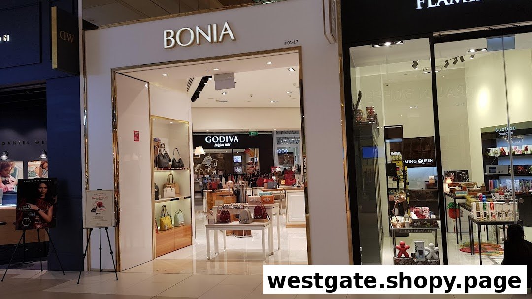 The elegant Bonia shop entrance showcasing a wide array of stylish handbags and accessories within a modern mall setting.