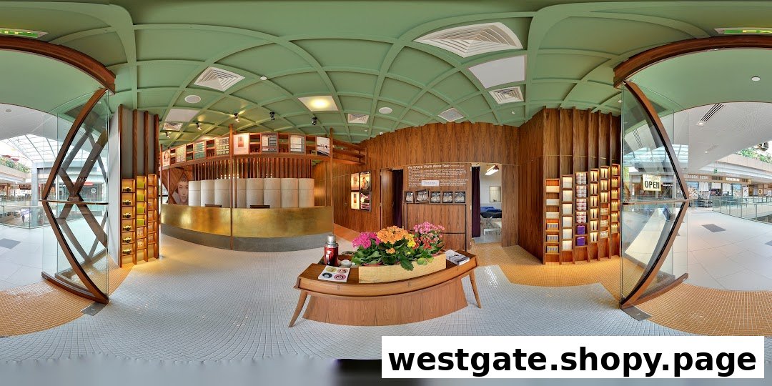 A panoramic view of Browhaus Westgate's inviting interior, featuring reception, product displays, and treatment areas.