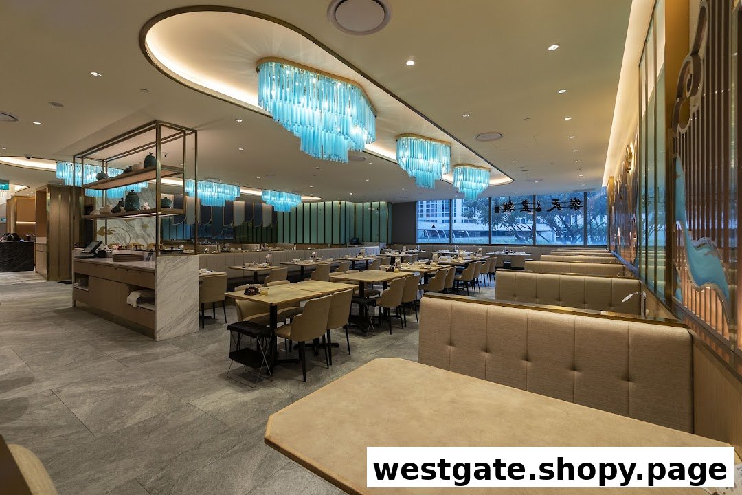 A spacious and elegantly designed restaurant interior with modern lighting and comfortable seating.
