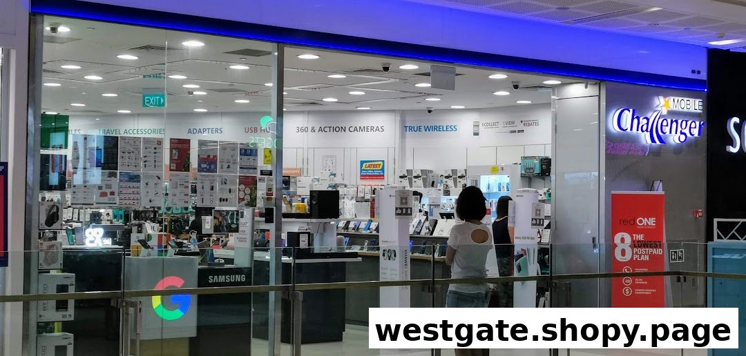 The shop front of Challenger Mobile, showcasing a wide range of electronics and mobile accessories.