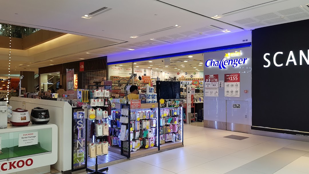 The shopfront of Challenger Mobile Westgate, showcasing electronics, mobile accessories, and promotional offers.