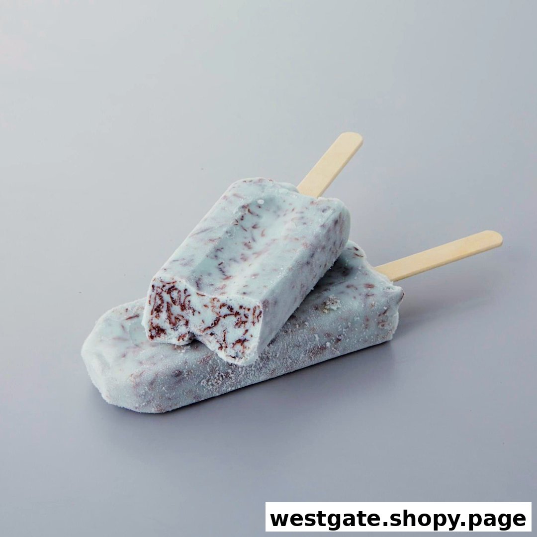 Two refreshing ice cream bars, one with a bite, showcasing a delightful frozen treat from Châteraisé.