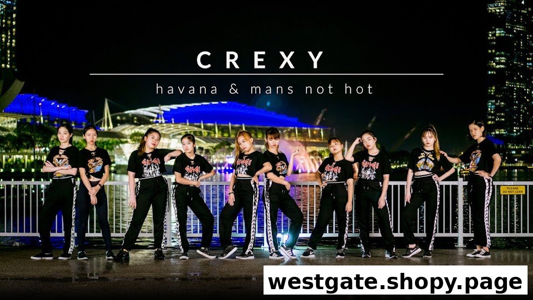 A group of dancers from DF Academy posing at night with a city skyline, promoting a performance.