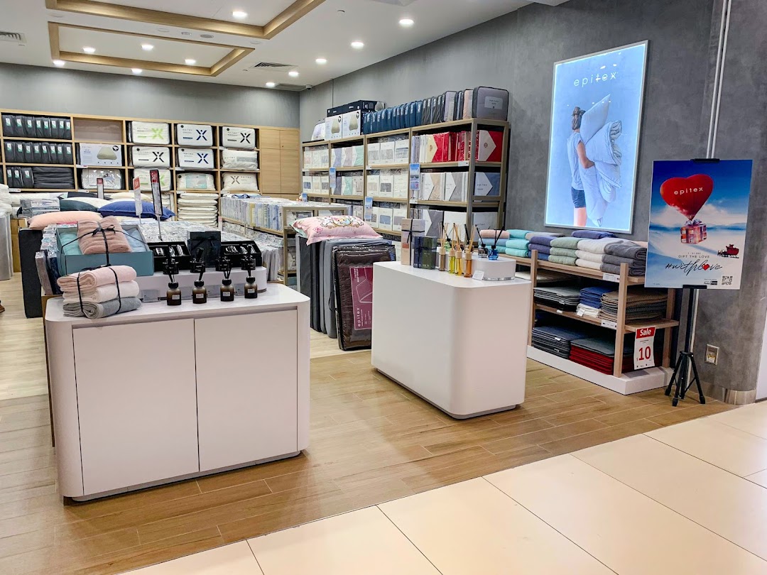 Interior view of Epitex store showcasing a wide range of bedding, towels, and home essentials.