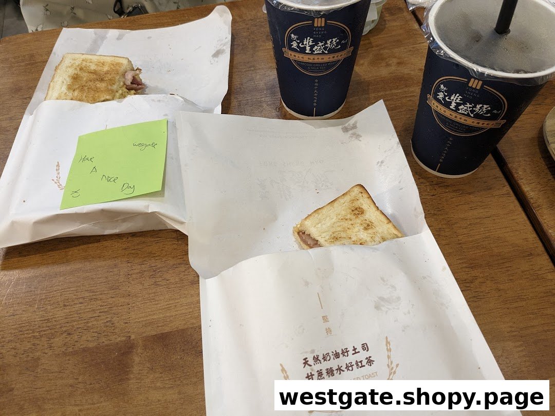 Two charcoal-grilled toasts and two milk tea drinks served on a wooden table.