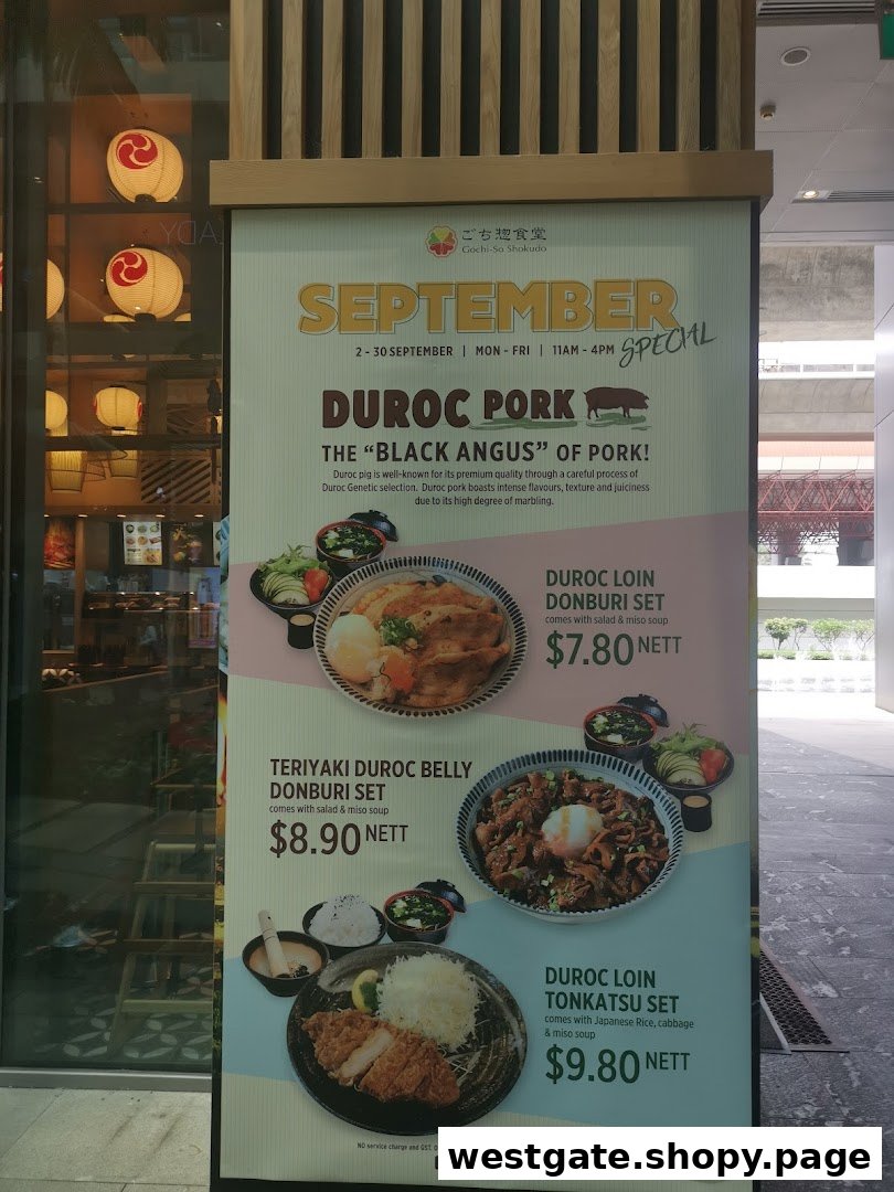 A promotional poster for Gochi-So Shokudo's September Duroc Pork special menu items.