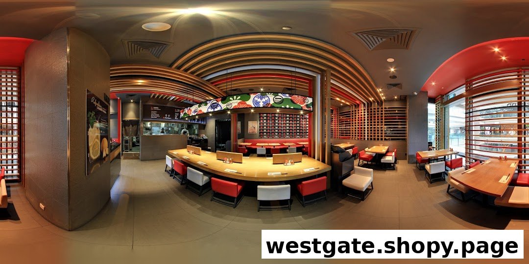 A panoramic view of IPPUDO WESTGATE's modern and inviting ramen restaurant interior with various seating options.