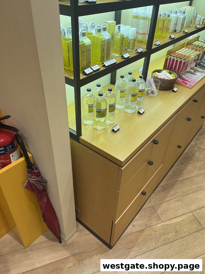 An interior view of L'Occitane, showcasing shelves filled with natural beauty and wellness products.