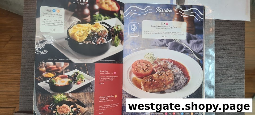 A detailed view of Miam Miam's menu, showcasing French-Japanese fusion rice and risotto dishes.