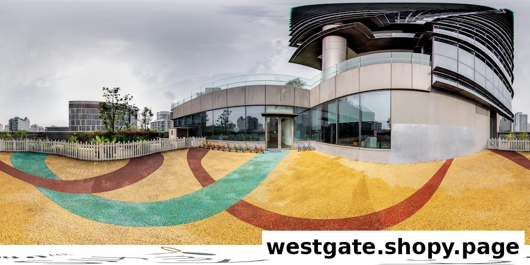 Exterior view of My First Skool at Westgate, featuring an outdoor play area with colorful paths and the modern building facade.