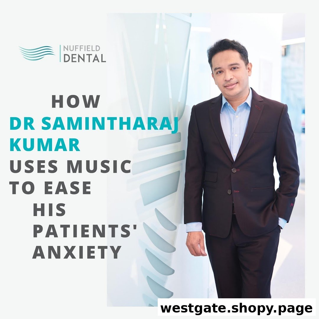 An image featuring Dr. Samintaraj Kumar from Nuffield Dental, discussing music's role in easing patient anxiety.