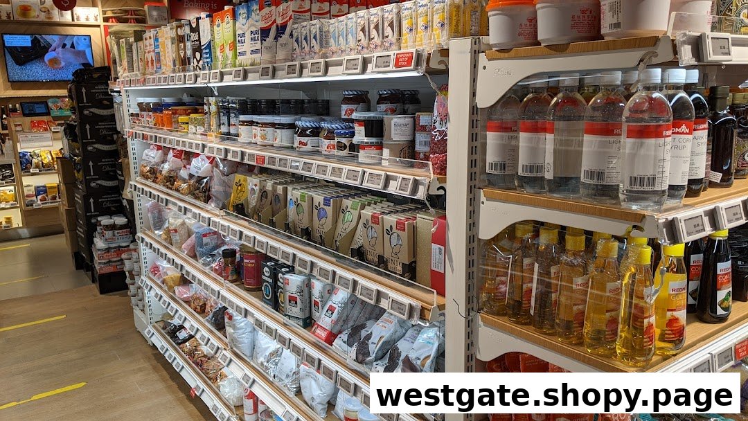 An interior view of RedMan by Phoon Huat, showcasing shelves stocked with baking ingredients and food products.