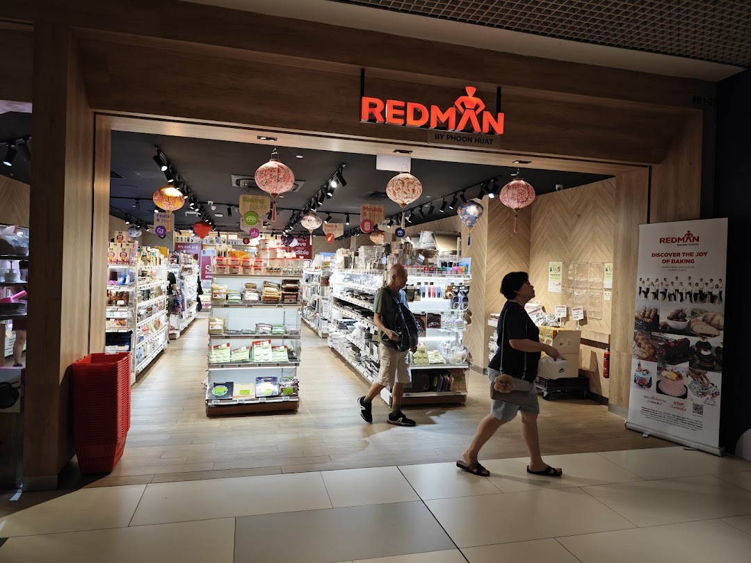 The RedMan by Phoon Huat shop front at Westgate, showcasing its wide array of baking ingredients and supplies.