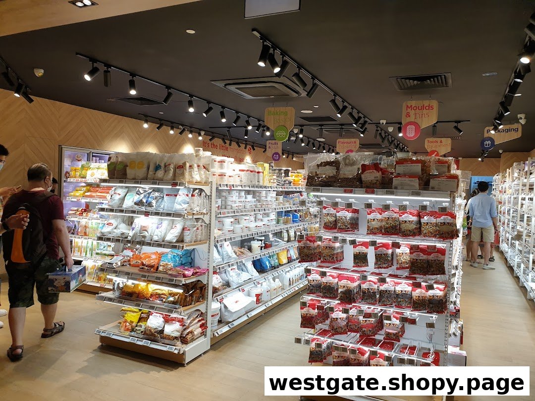 An interior view of RedMan by Phoon Huat, showcasing aisles filled with baking ingredients and supplies.